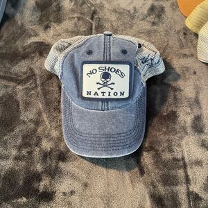 No Shoes Brand Blue and Gray Men's Cap